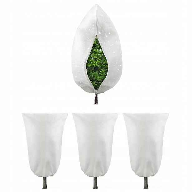 4X Ochranná Kapuce Na Zimní Rostliny 80*120cm Agrotextilie Sáček Šňůrka