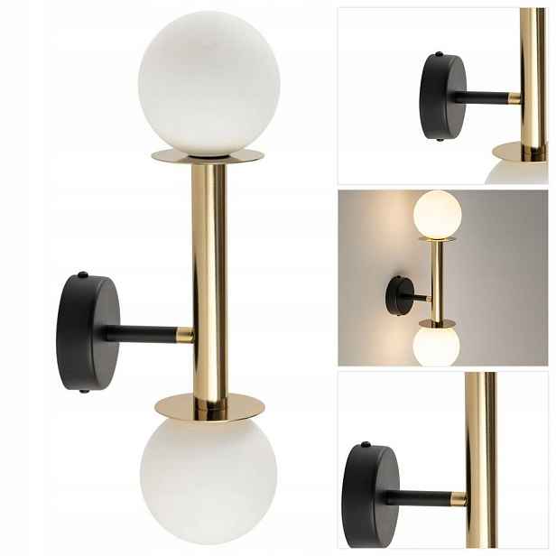 Nástěnná lampa Daisy zlatá se dvěma zdroji pro chodbu Sigma Lighting