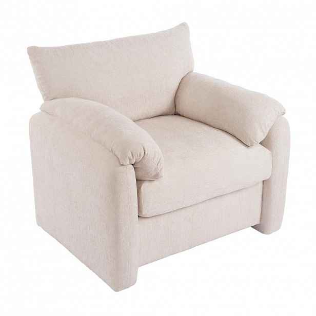 Redom KŘESLO 96/82/84 cm s područkami a ergonomickým sedem, žinylka, Béžová