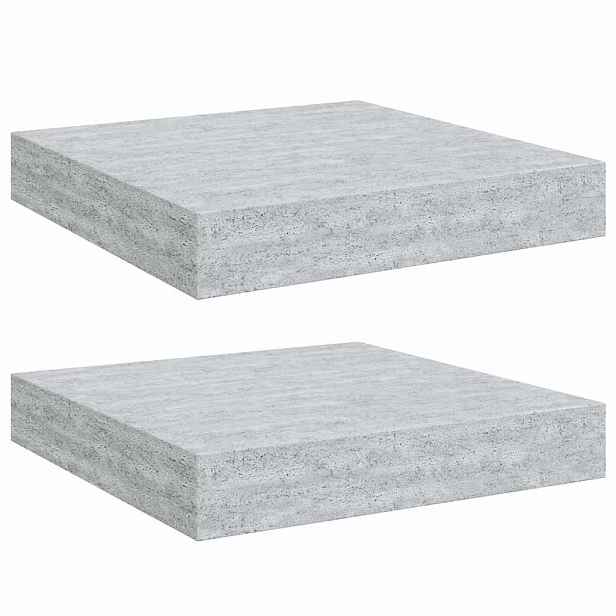 vidaXL Plovoucí nástěnné police 2 ks betonově šedé 23x23,5x3,8 cm MDF