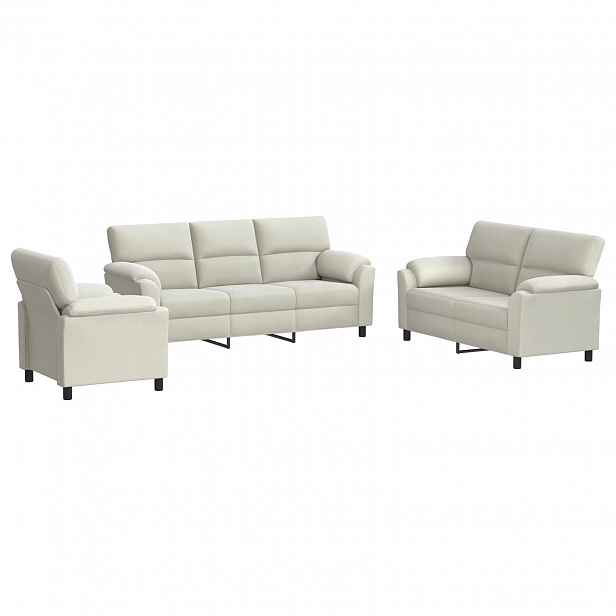 vidaXL Set pohovek 3 pcs Krémová Samet