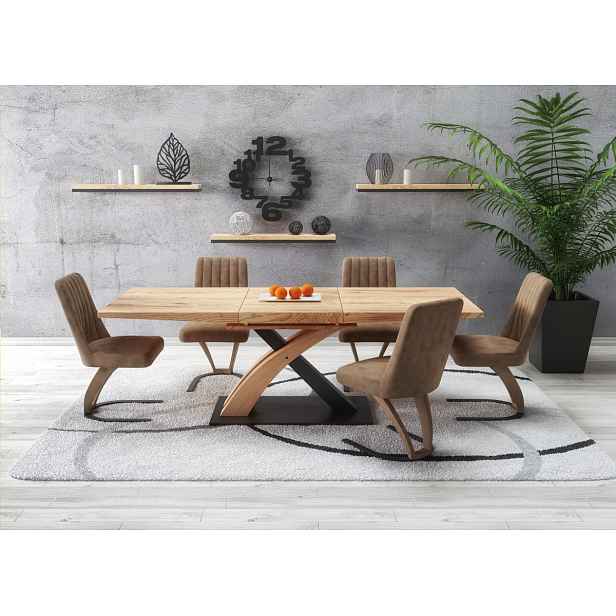HALMAR Rozkládací jídelní stůl Sano 160/220 cm dub craft zlatý/černý