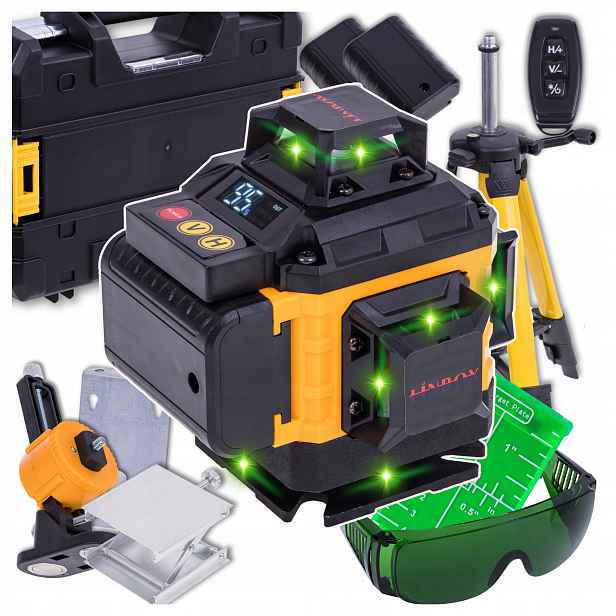 Křížový laser Laserová vodováha 360 Stativ Zámek kyvadla 16 řádků