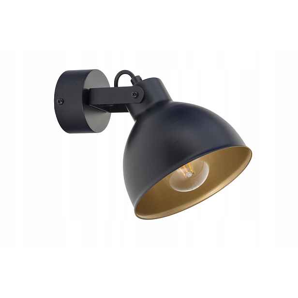 Nástěnné svítidlo černo-zlaté, pohyblivý reflektor 1xE27 15W Sigma Lighting