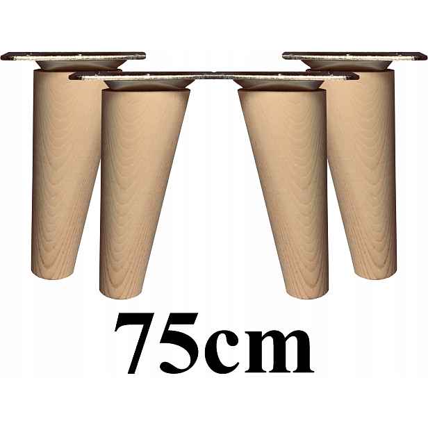 Nohy Nožky dřevěné šikmé 75 cm 4ks plechy