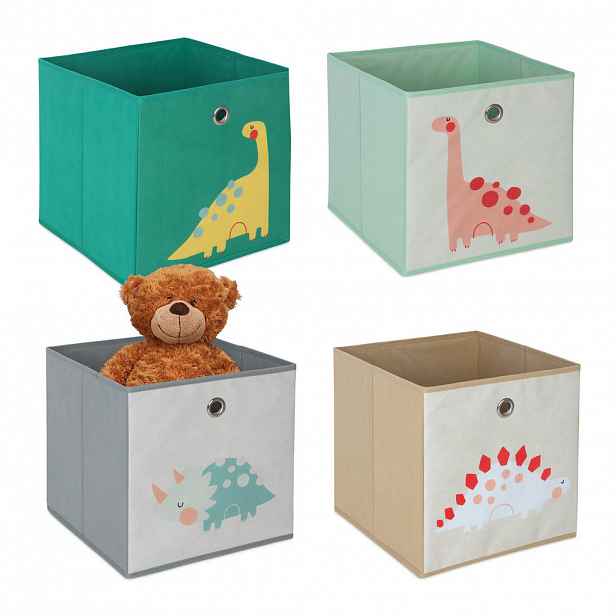 Relaxdays ÚLOŽNÝBOX Barevný 4dílná-sada 30x30x30 cm
