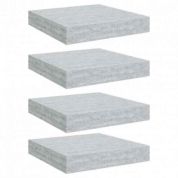 vidaXL Plovoucí nástěnné police 4 ks betonově šedé 23x23,5x3,8 cm MDF