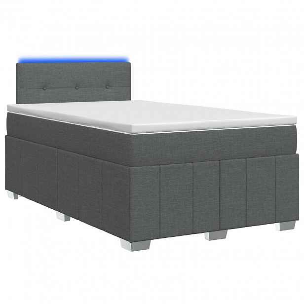 vidaXL Postel boxspring s matrací Tmavě šedá 120 x 200 cm Textil