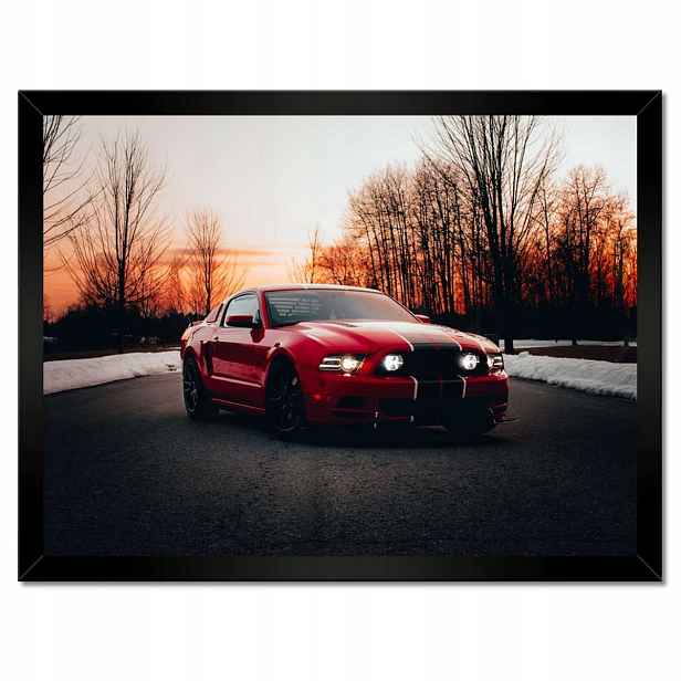 Plakáty v rámu 40x30 Ford Mustang Západ Cesta