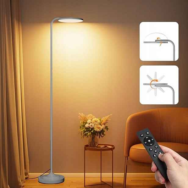 Stojací Podlahová Led Lampa Stmívatelná Dálkový Ovladač, 3000-6000 K Sibrille