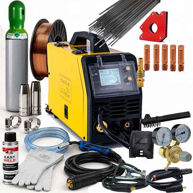 Svařovací stroj Magnum Mig 204 Alu Synergia Mig/mag Mma Tig Fcaw 200A 230V SET3