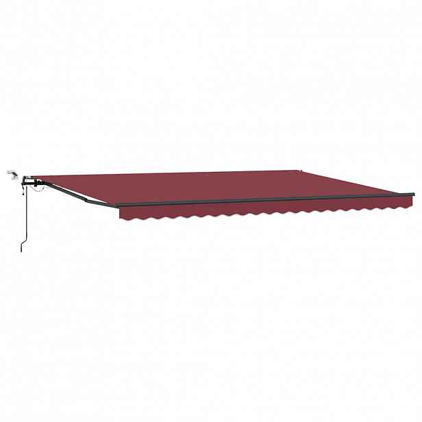 vidaXL Stahovací markýza Vínová 500 × 300 cm Polyester