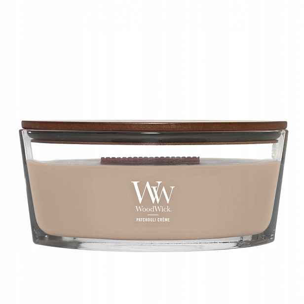 WoodWick Vonná svíčka Elipsa Patchouli Creme