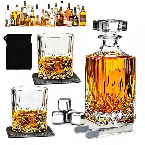 Sada Karafka 2 Sklenice Na Whisky Dárek Den Mužů Narozeniny 18-99