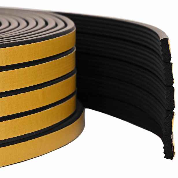 vidaXL Samolepicí okenní těsnění Černá 15 x 8 mm 50 m EPDM pěna