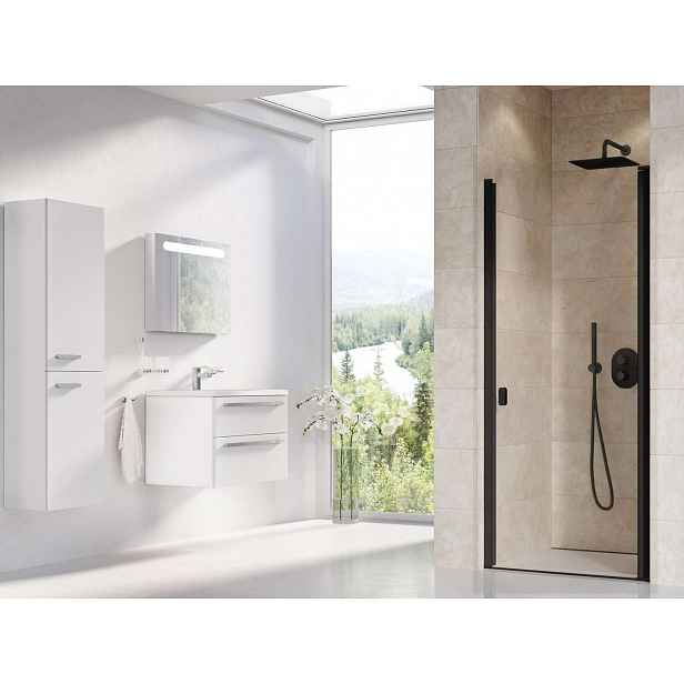 Ravak Chrome - Sprchové dveře CSD1-90, 90x195 cm, černá/čiré sklo 0QV70300Z1