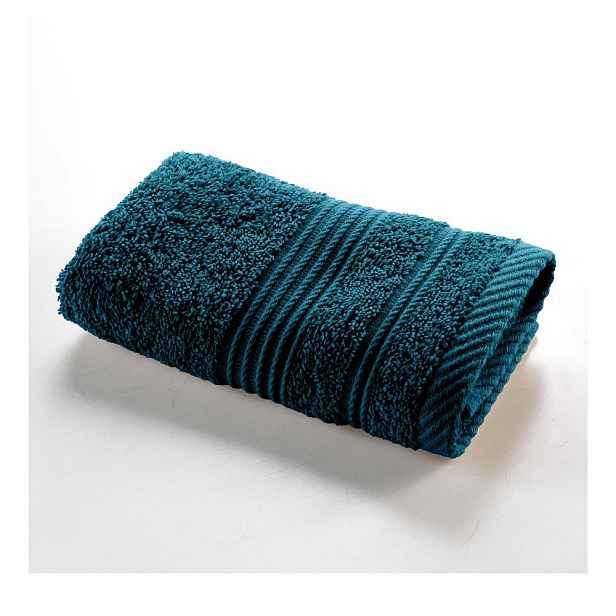 Tmavě modrý froté bavlněný ručník 30x50 cm Tendresse – douceur d'intérieur