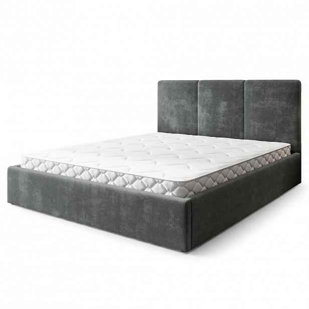 MASSENO ČALOUNĚNÁ Postel AZURI 200x200 cm Šedá