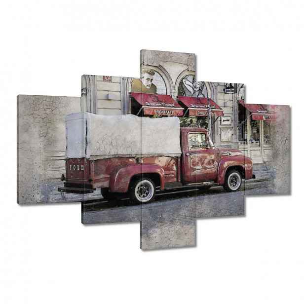 Obrazy 100x70 Červený PickUp z Usa