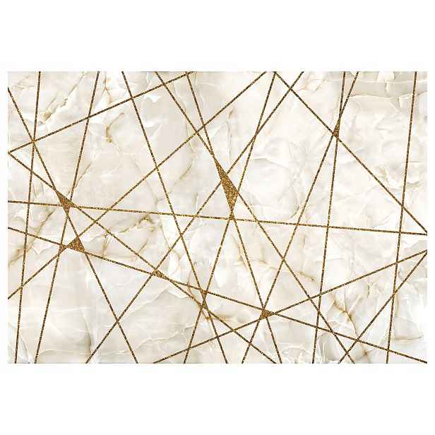 Fototapeta Mramor zlaté linie geometrie bílo-béžová 208x146 lepidlo