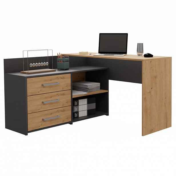 RAUMHIRSCH FURNITURE PSACÍ STŮL Antracit, dub Artisan 120/76/50