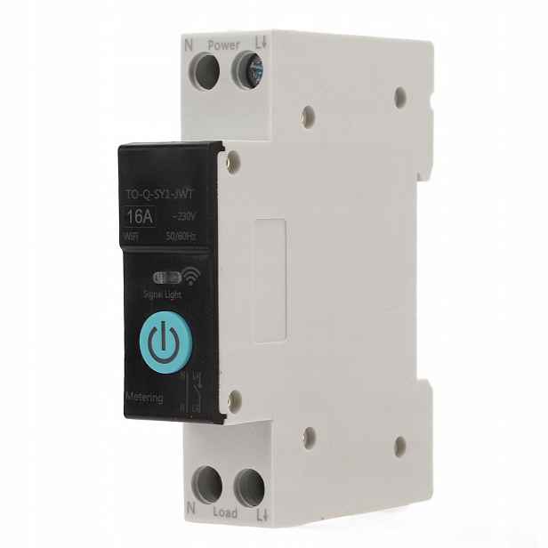 Relé Wifi 16A 230V Tuya Smart Vypínač Na Din Lištu Ovladač Zapnuto