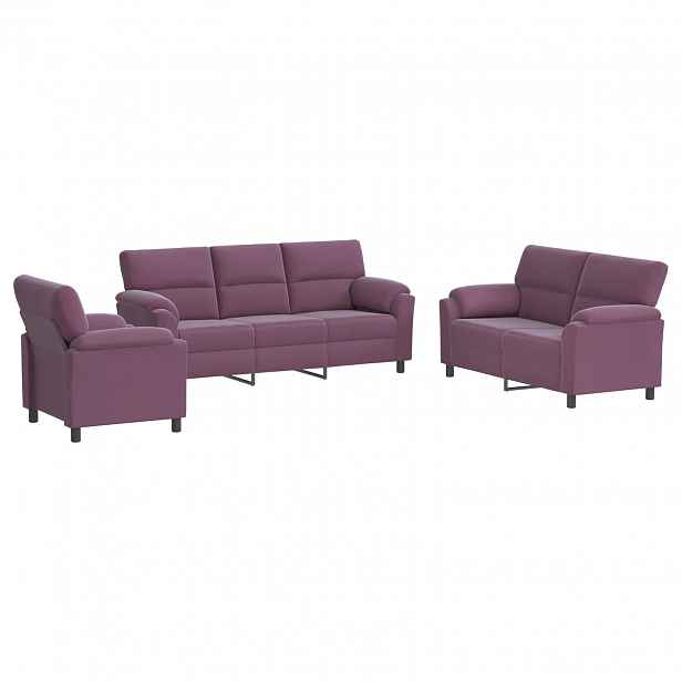 vidaXL Set pohovek 3 pcs Fialová Samet