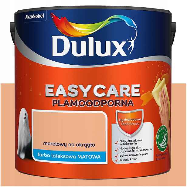 Barva na stěny stropů odolná proti skvrnám Dulux Easycare Meruňková kruhová 5L