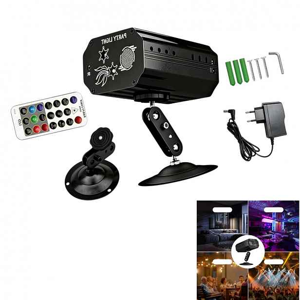 Diskotékové světlo Led Rgb projektor s dálkovým ovládáním