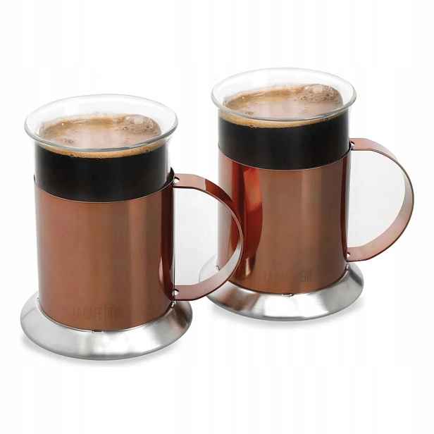 La Cafetière Sada dvou šálků s leštěným měděným povrchem, 2 ks