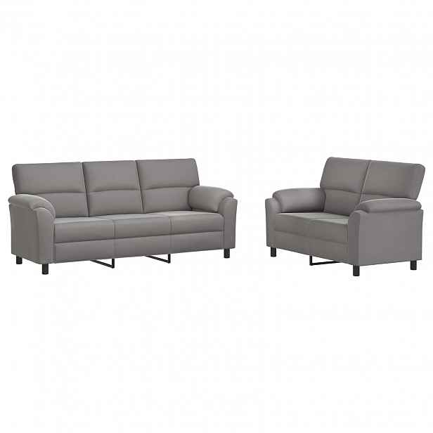 vidaXL Set pohovek 2 pcs Světle šedá Samet