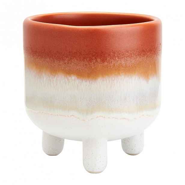 Oranžovo-bílý květináč Sass & Belle Bohemian Home Mojave, ø 7,5 cm
