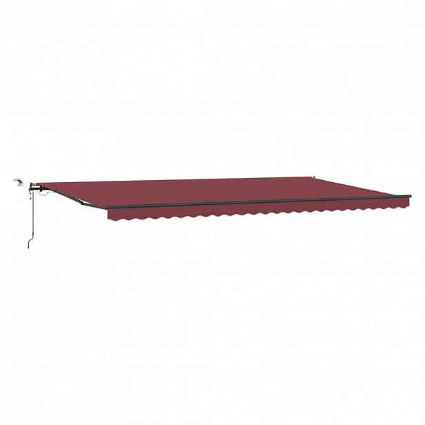 vidaXL Stahovací markýza Vínová 600 × 300 cm Polyester