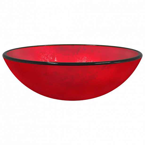 vidaXL Umyvadlo tvrzené sklo 42 x 14 cm červené
