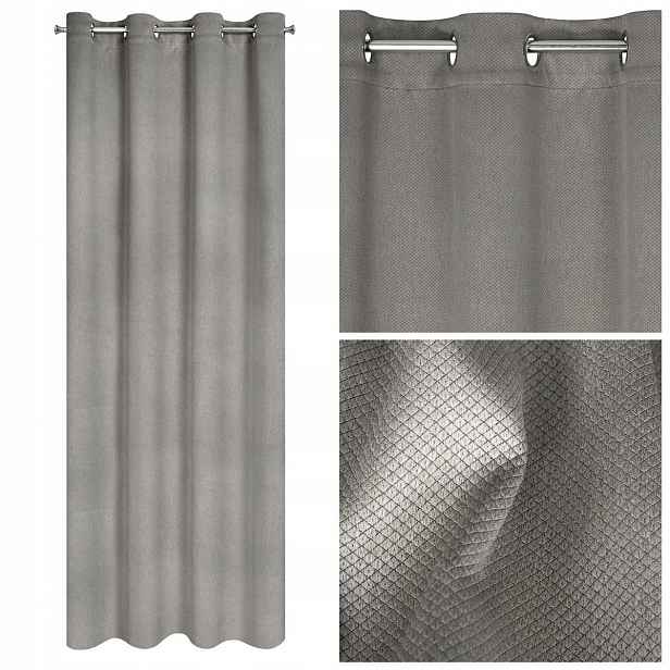 Zatemňovací závěs Amoro 140x250 je připraven na oka, popelavý