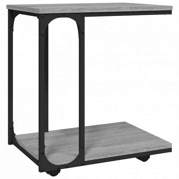 vidaXL Odkládací stolek na kolečkách šedý sonoma 50x35x55,5cm kompozit