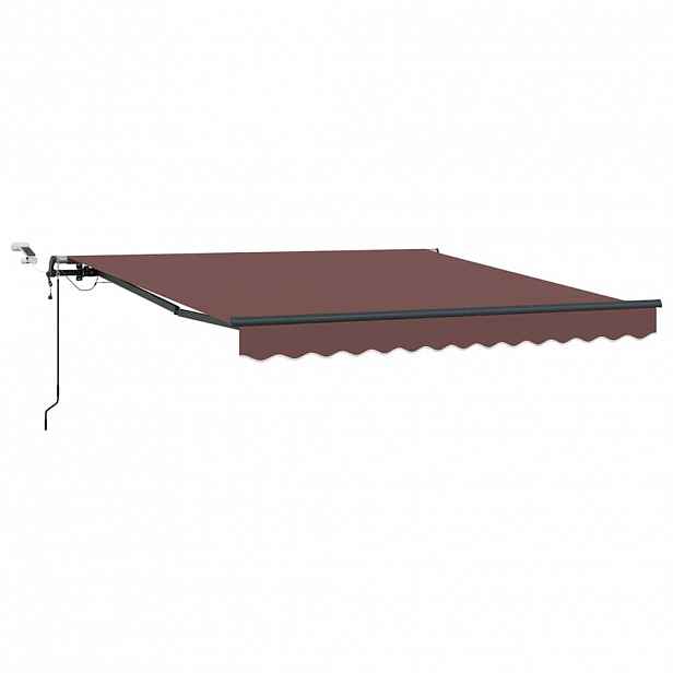 vidaXL Stahovací markýza Hnědá 300 x 250 cm Polyester