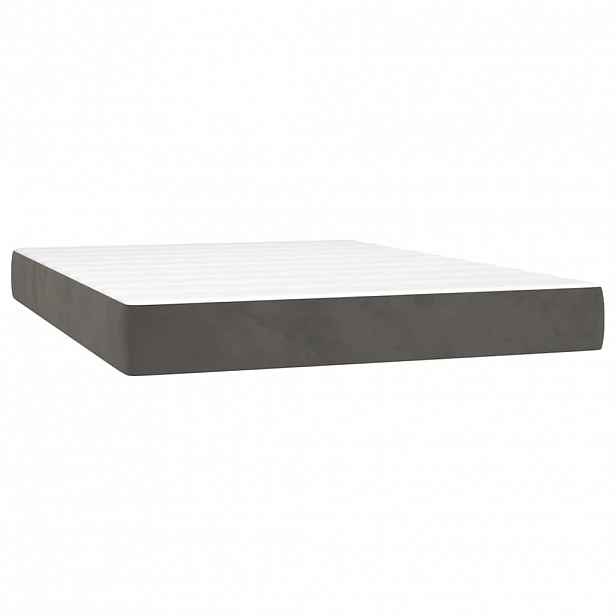 vidaXL Taštičková matrace střední tvrdost tmavě šedá 140 x 210 x 20 cm samet