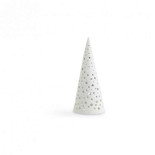 Bílý vánoční svícen z kostního porcelánu Kähler Design Nobili, výška 19 cm