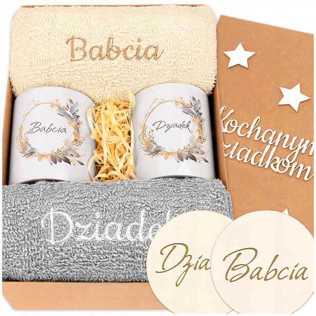 Dárek ke Dni babičky a dědečka Dárek pro prarodiče Ručníky Kubky db