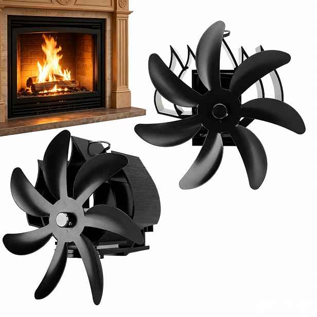Krbový Ventilátor Se 7 Čepelemi, Tepelná Energie Pro Kempování I Doma