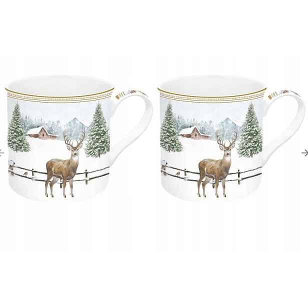 Sada 2 hrnků 300 ml porcelán Jelen Hory vánoční dárek k Vánocům