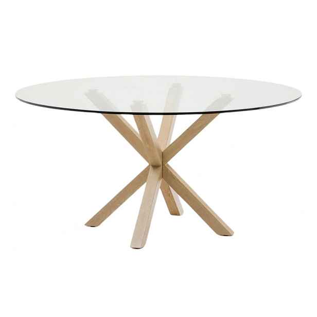 Kulatý jídelní stůl se skleněnou deskou ø 150 cm Argo – Kave Home