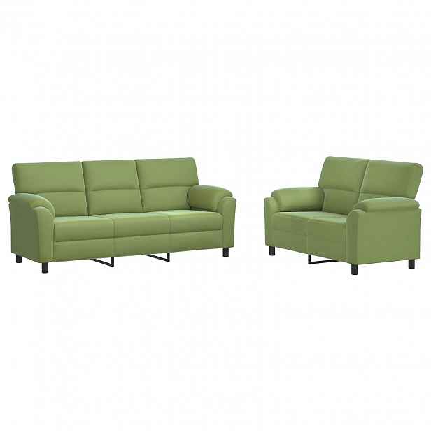 vidaXL Set pohovek 2 pcs Světlá zelená Samet