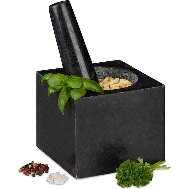 Granitový Hmoždíř S Paličkou 11 CM 250 ML Na Bylinky S Ořechovým Kořením