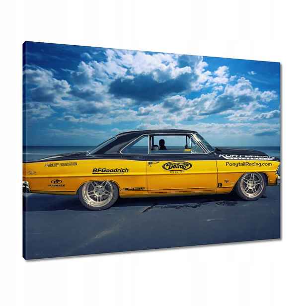Obrazy 80x60 Žlutá Chevy Nova Ss
