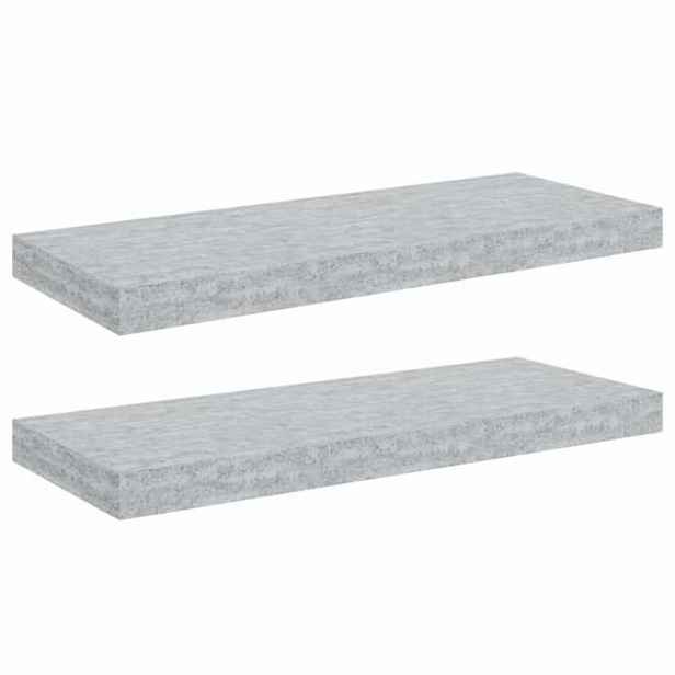vidaXL Plovoucí nástěnné police 2 ks betonově šedé 60x23,5x3,8 cm MDF