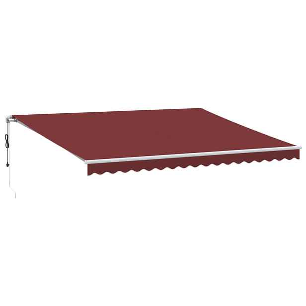 vidaXL Automatická zatahovací markýza burgundská 450 x 350 cm