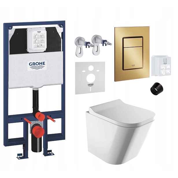 7v1 Podomítkový Wc set s podstavcem Grohe Slim Wc mísa Rim Omnires tlačítko