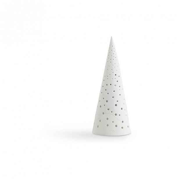 Bílý vánoční svícen z kostního porcelánu Kähler Design Nobili, výška 25,5 cm